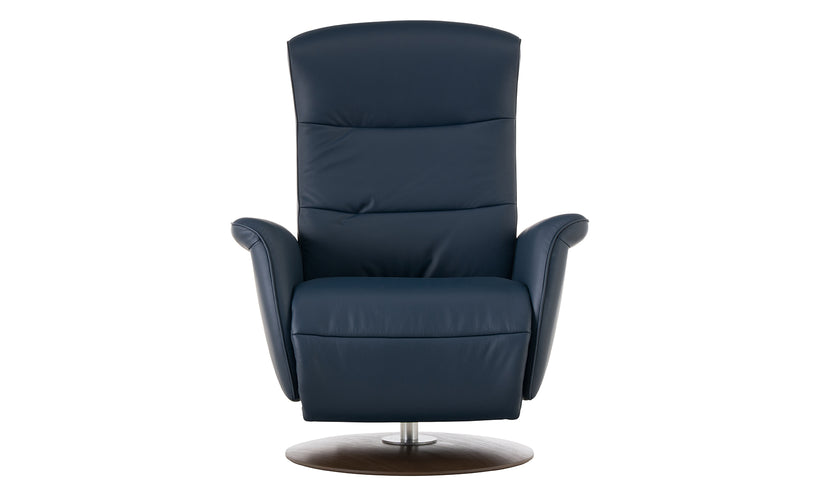 Blue recliner chair on a white background
